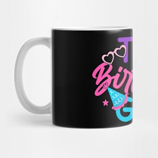 Cool Birthday Girl Partying Balloons Birthday Cake Mug